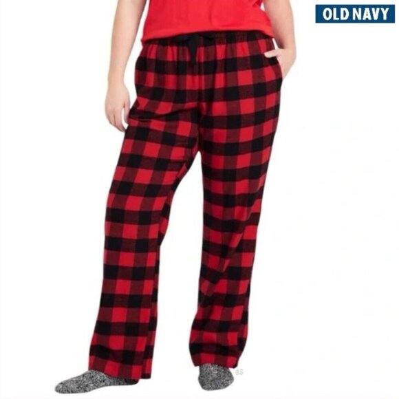 OLD NAVY Flannel Pajama Pants - Red & Black Buffalo Plaid - Plus 4X - NWT - Picture 1 of 6